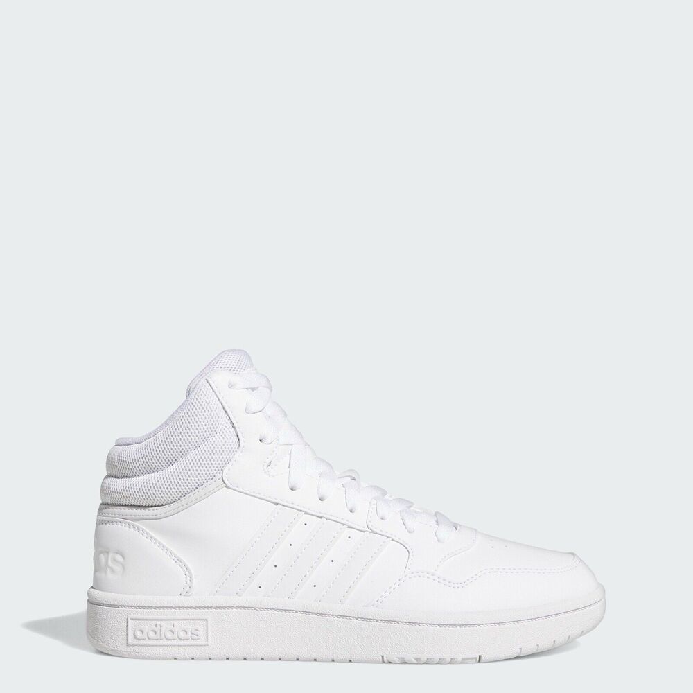 Adidas Women Triple White Basketball Sneakers Trainers 8